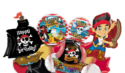 A collection of pirate party balloons